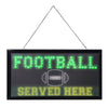Football Served Here Framed LED Hanging Wall Sign - 19" x 10"
